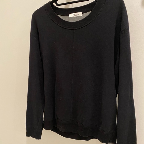 Sandro Paris Cotton Sweatshirt with Must-See Back Detail!! - Picture 1 of 7